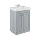image 1 of Balterley Floor Standing 2 Door Unit with Classic Basin 1 Tap Hole | Grey | 800 x 600 x 453mm