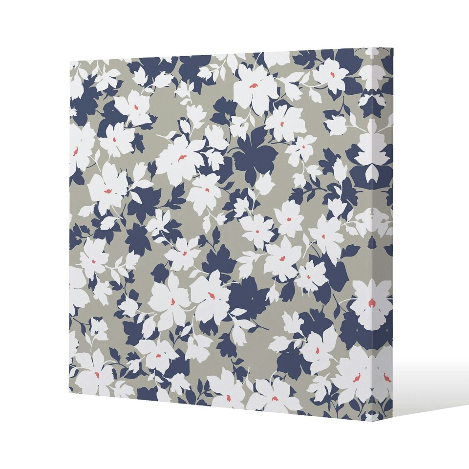 image 1 of Grey, Purple & White Flowers (Canvas Print) 114 x 114 x 4cm
