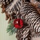 image 6 of 45cm Frosted Hanging Christmas Star Wreath with Red Jingle Bells & Wooden Stars