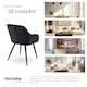 image 7 of Dining Chair Marilyn - velvet look, quilted pattern - per piece Black | Black/Black