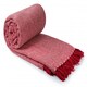 image 4 of Hartley Collection Recycled Cotton Throw in Red (50" x 60") Red | Red