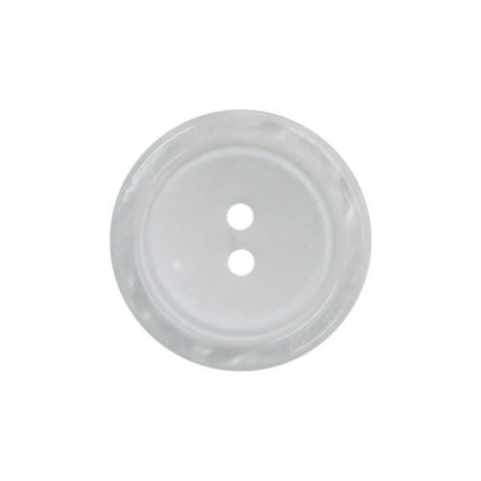 Minerva White Round Plastic Coat Buttons for Dressmaking - 15mm - per value pack of 50