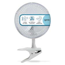 Igenix Clip On Desk Fan, 6 Inch, 2 Speed, White, DF0006