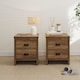 image 6 of Boston 2 Drawer Bedside Table Pair | Brown | Knotty Oak
