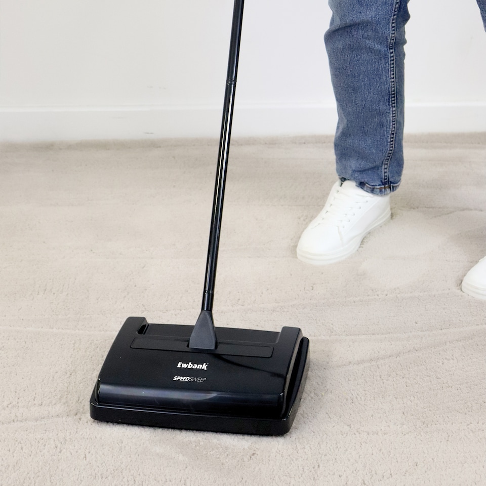 image 1 of Ewbank Manual Carpet Sweeper, For Any Surface, Adjustable Height, Black
