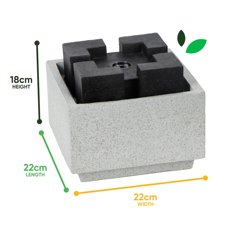image 1 of Gardenwize Solar Powered Granite Oasis Solar Water Feature