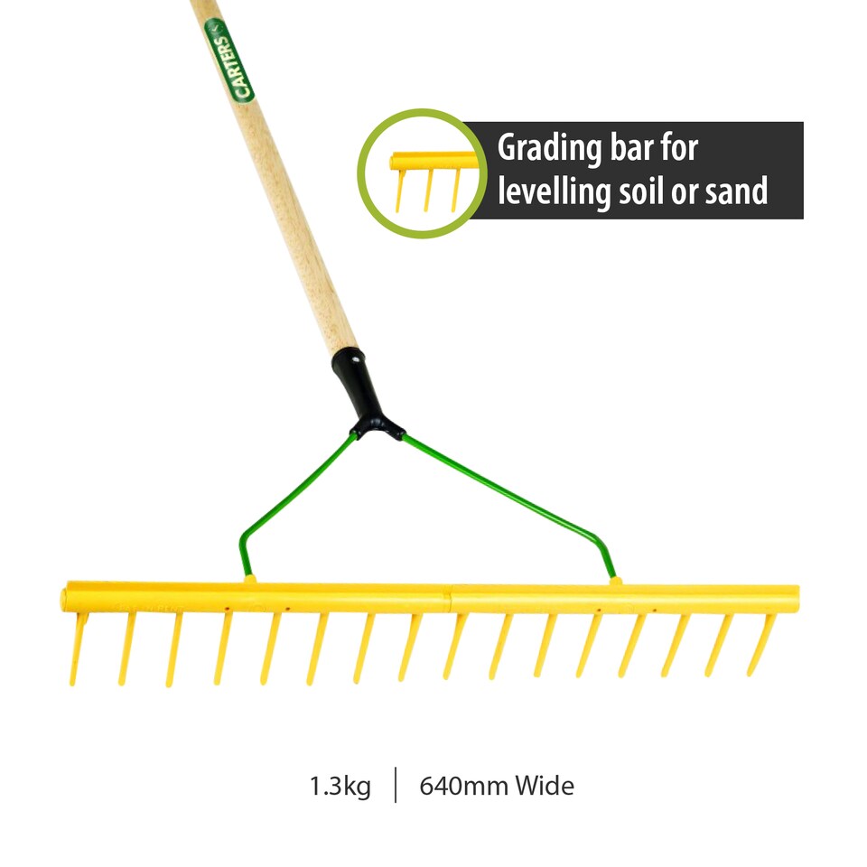image 1 of Pegdev 16T Poly Landscape Rake Hardwood Scoop Set