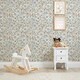 image 3 of Gorgeous Gardenia Wallpaper in Sage, Soft Blues and Peach Multi