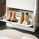 image 10 of SoBuy Narrow 2 Flip-Door Shoe Cabinet, White, 23.6x9.8x31.5 inches, 12.22 kg - FSR137-W