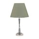 image 2 of Set of 2 Chrome Table Lamps with Stem Detail and Sage Green Shades Chrome | Green