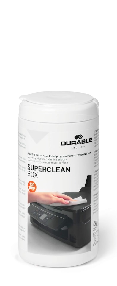 image 1 of Durable SUPERCLEAN Anti-Static Biodegradable Tech Cleaning Wipes | Tub of 100