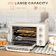 image 3 of HOMCOM Mini Oven 21L Electric Grill w/ Adjustable Temp Timer 1400W, Cream