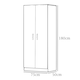 image 5 of FWStyle Tunis 3 Piece Bedroom Furniture Set - Matt White - Wardrobe + Chest + Bedside