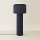 image 4 of ValueLights Lenny Navy Blue Ribbed Fabric Midi Floor Lamp & Bulb | Blue
