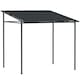image 1 of Outsunny Wall Mounted Pergola Gazebo with PA Coating Fabric and Metal Frame, Lean to Garden Gazebo, Wind Resistant Outdoor Sun Shade Shelter for Garden, Deck | Grey | Dark Grey | 238L x 238W x 235H cm