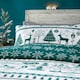 image 3 of Noel Teal Single Duvet Cover Set Green | King