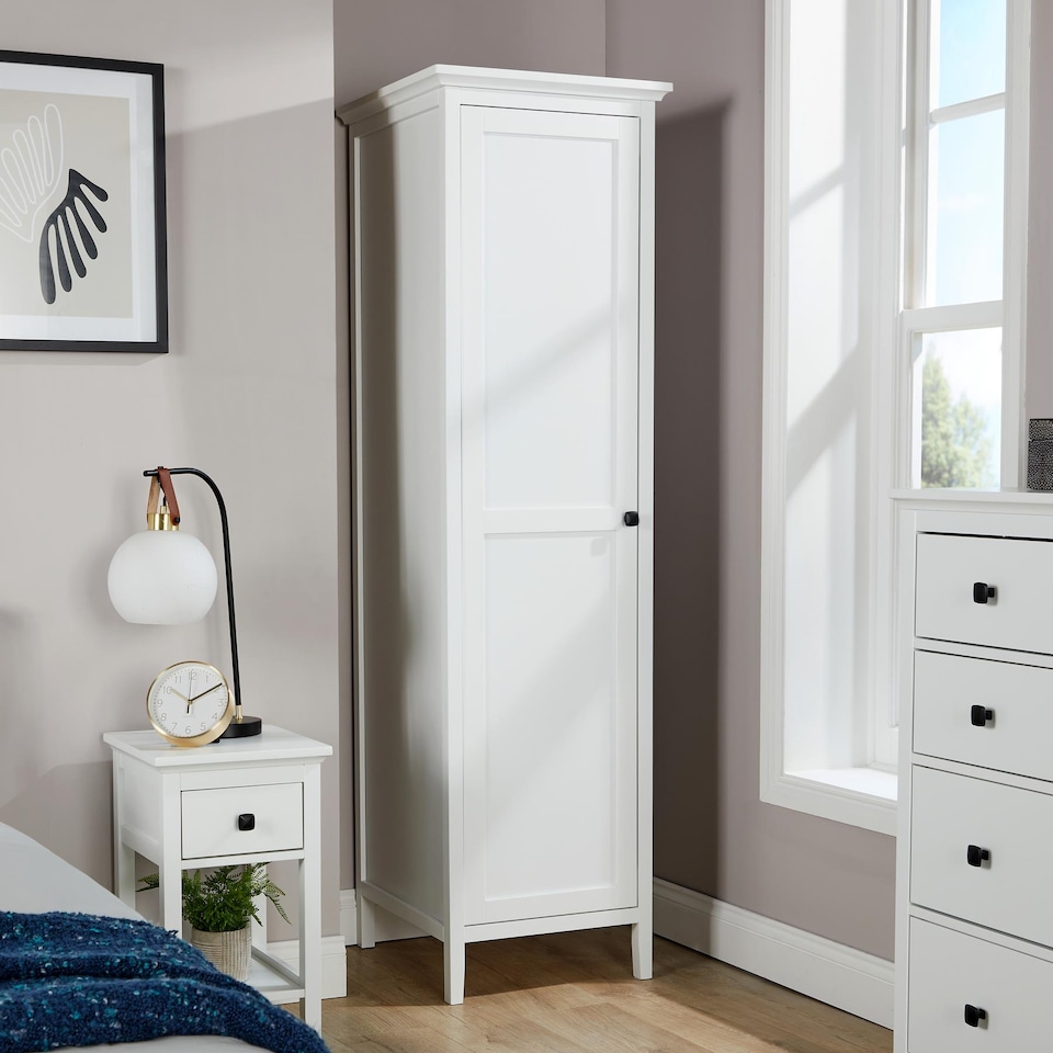 image 1 of Bellevue 1 Or 2 Door Wardrobe MDF Bedroom Furniture White | White