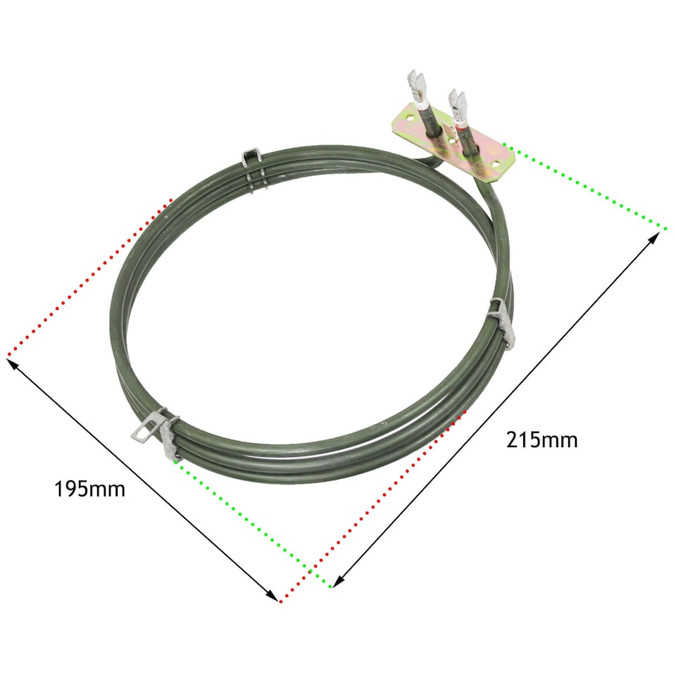 image 1 of SPARES2GO Heater Element compatible with Caple / Kenwood Fan Oven Cooker (3 Turn, 2200W)