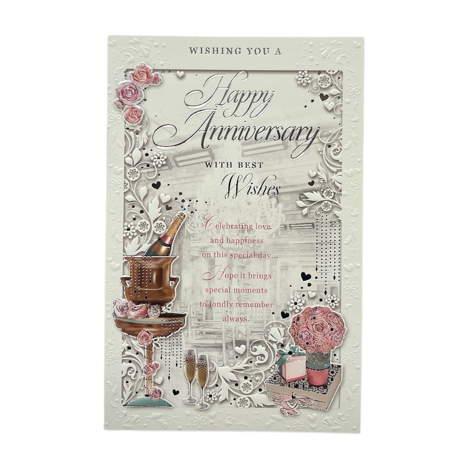 image 1 of Wishing You a Happy Anniversary With Best Wishes Opacity Card