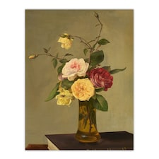 Still Life Bouquet Roses in a Vase Latour Huge Wall Art Poster Print