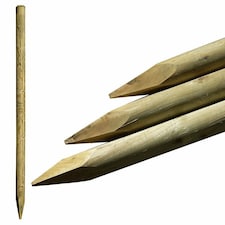 True Products Pressure Treated Round Wooden Fence Posts 1200mm x 50mm - Pack of 10 | Brown | Brown | 10
