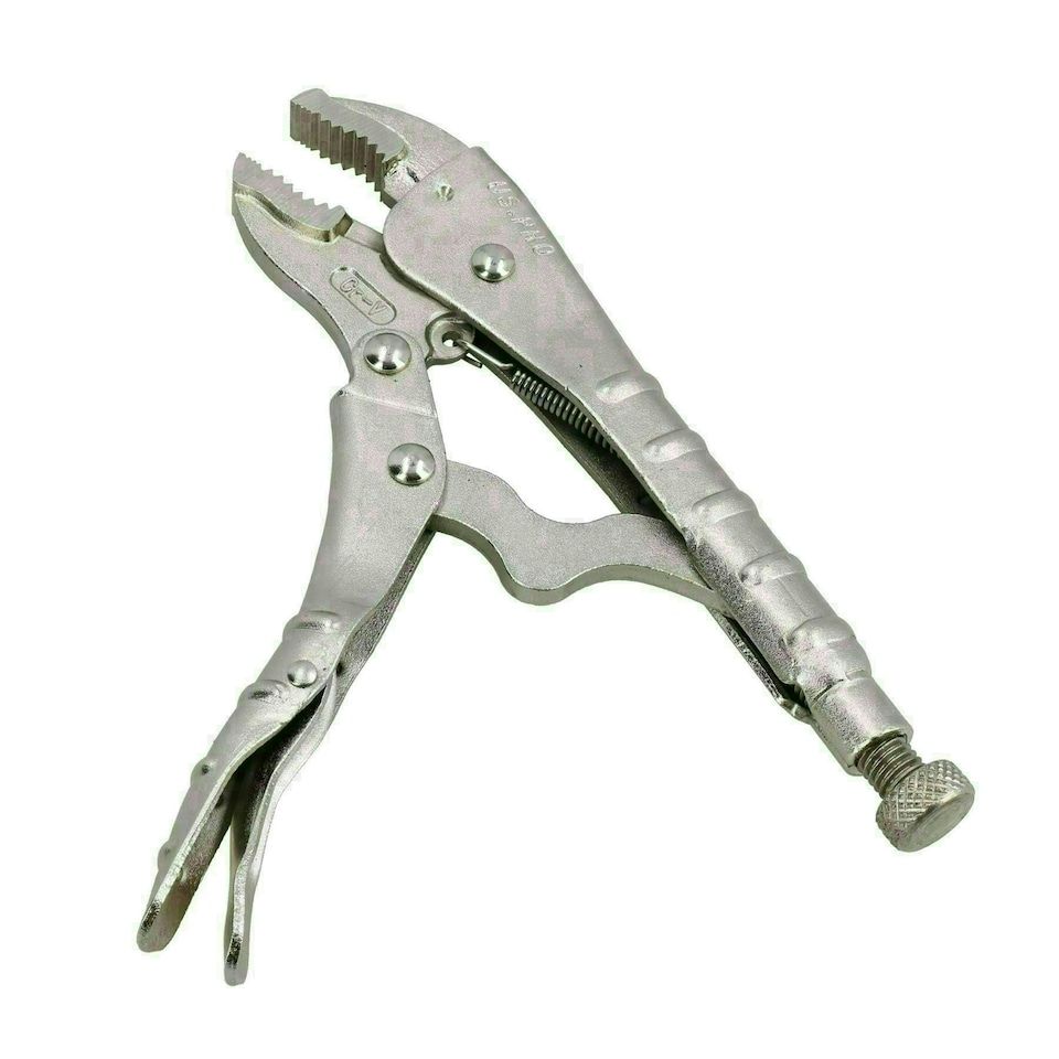 image 1 of 7.5" (185mm) Curved Jaw Locking Pliers Mole Grips with Ribbed Handles