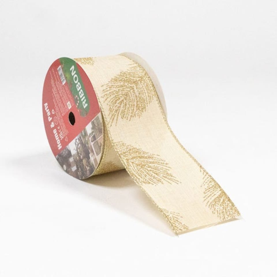 image 1 of Assorted Gold Luxury Christmas Decorative Wired Ribbon Reels 3m - Pack of 12