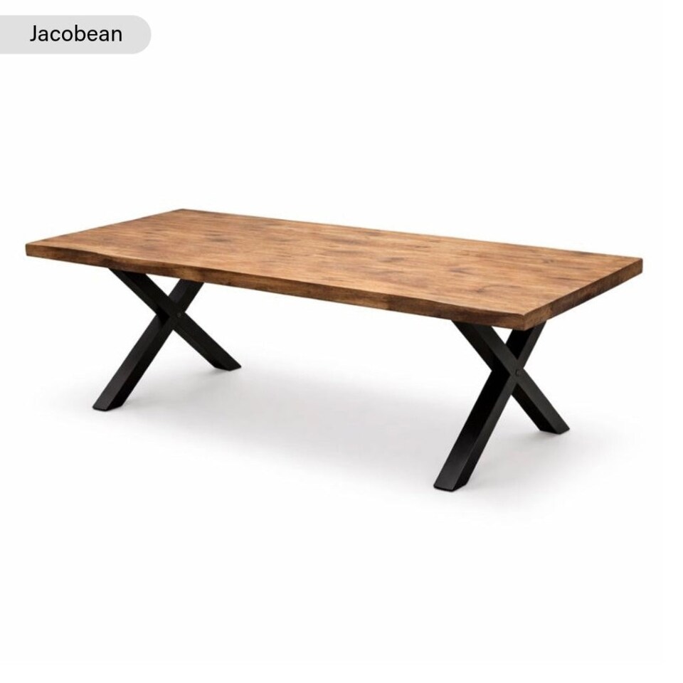 image 1 of Sleek & Slender Rustic Dining Table - Jacobean