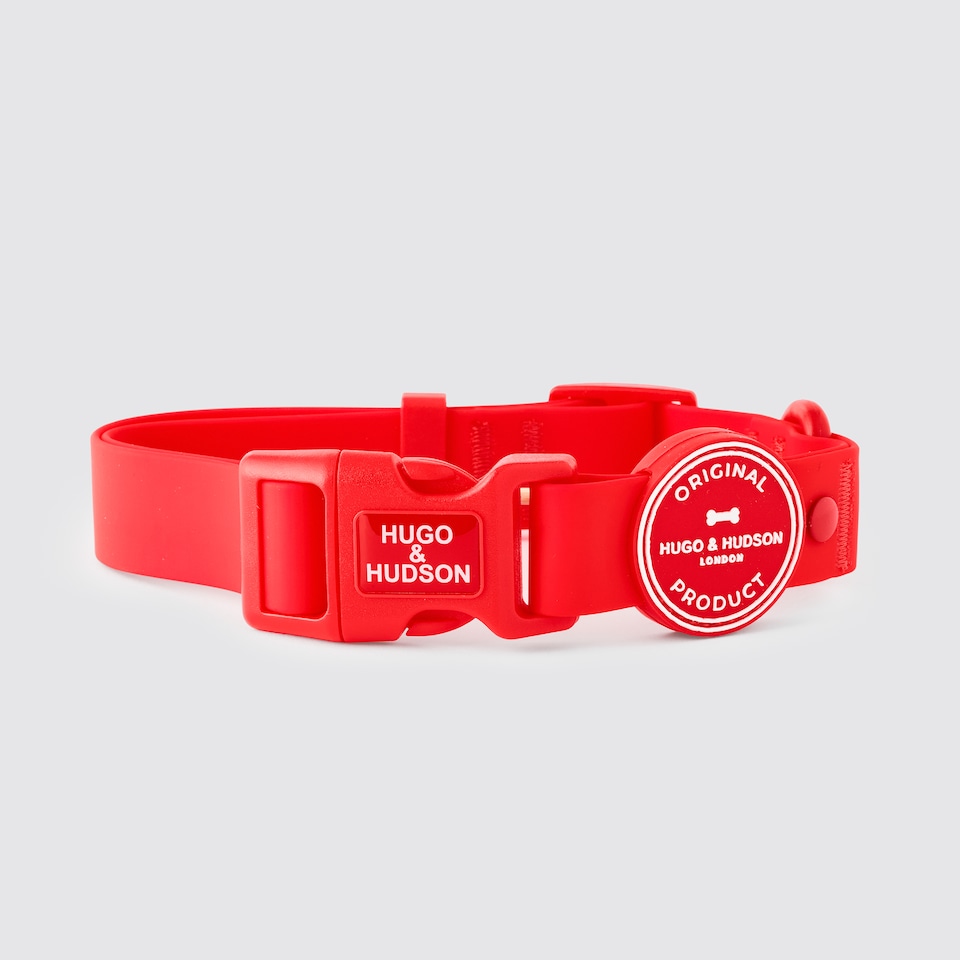 image 1 of Hugo & Hudson Red Waterproof Dog Collar