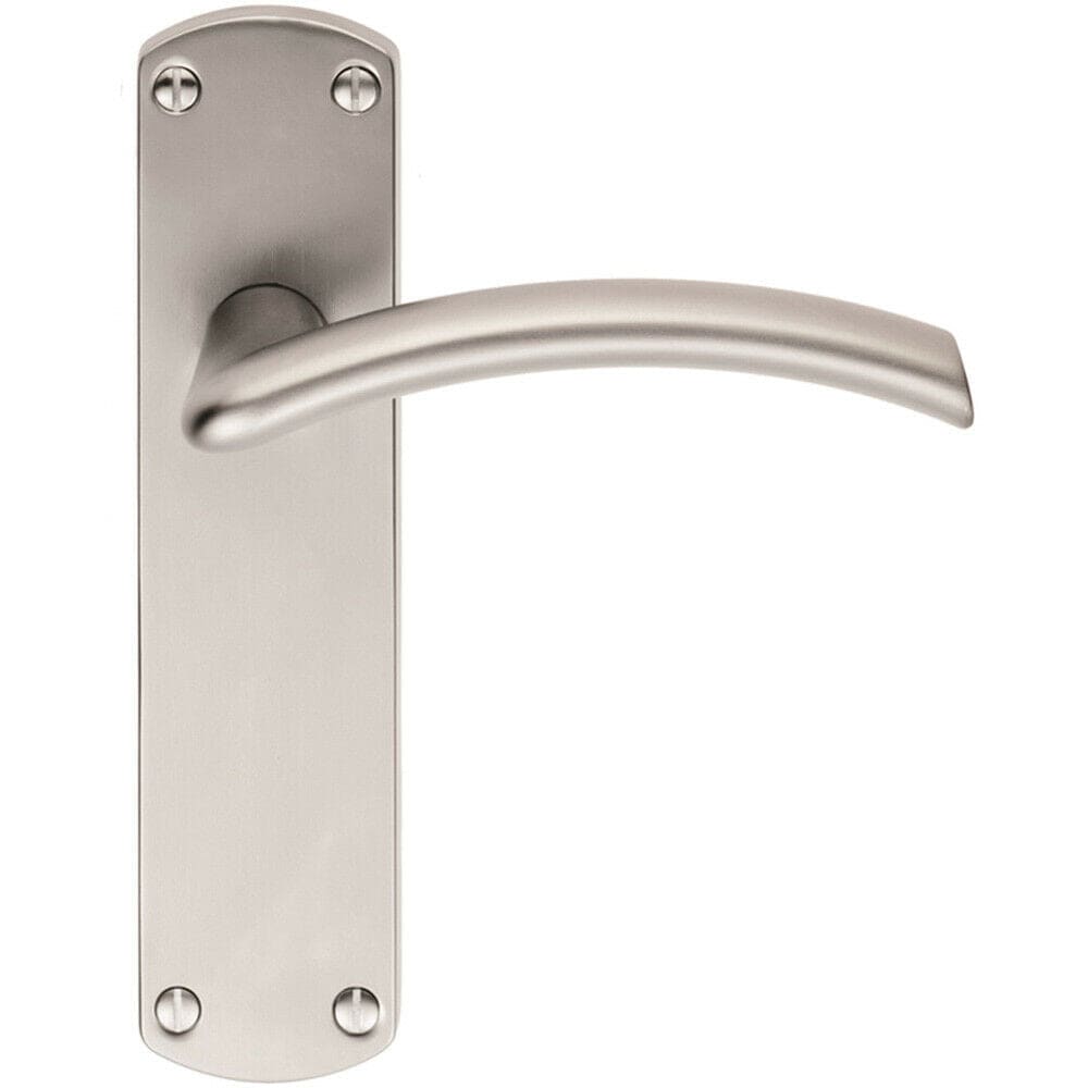 Loops Arched Lever on Latch Backplate Door Handle 170 x 42mm Satin Chrome