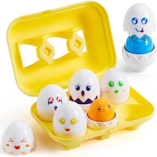The Magic Toy Shop Squeaky Matching Eggs Colour Shape Sorter Toy for Toddlers Babies