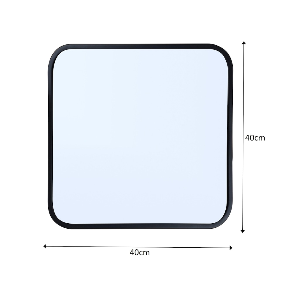 image 1 of Showerdrape Shoreditch Square Wall Mounted Black Framed Bathroom Mirror 40 x 40cm | Chrome | Mirror | 1