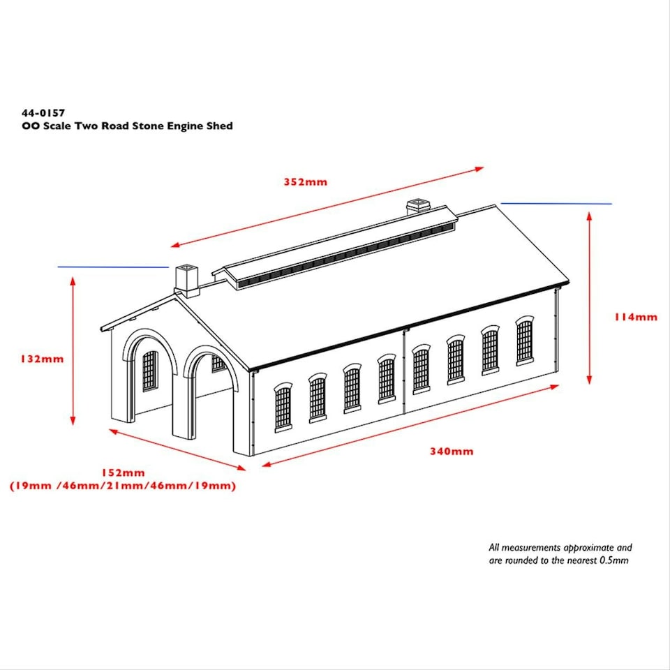 image 1 of Bachmann Scenecraft Two Road Stone Engine Shed (Pre-Built)