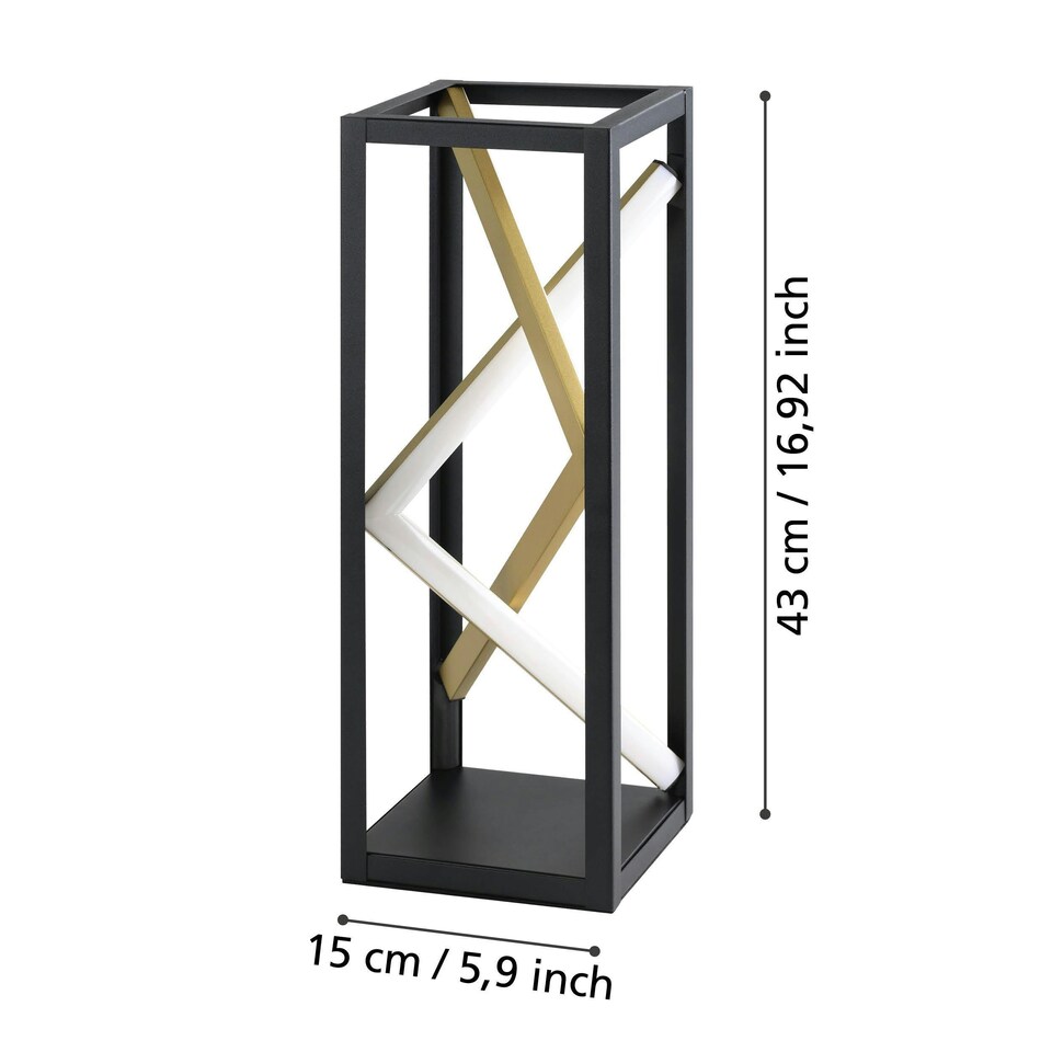 image 1 of EGLO Penela Black and Gold Table Lamp | Black