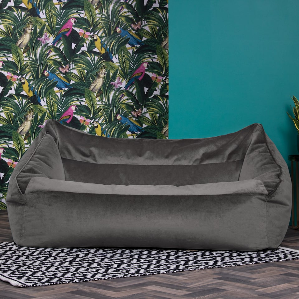 image 1 of Cecilia Bean Bag Sofa Charcoal Grey Giant Velvet Bean Bag Chair | Grey | Charcoal Grey | XL | 1