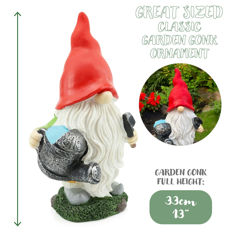 image 1 of Garden Gonk with Watering Can 20 x 13 x 33cm - Garden Ornament