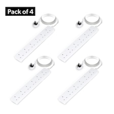 GEEPAS 6 Gang Extension Lead, 2M Cable, Pack of 4