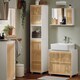 image 6 of SoBuy Under Sink Cabinet with 2 Bamboo Slatted Doors, White, 23.6x13.0x23.6 in, 11.5 kg - BZR125-W