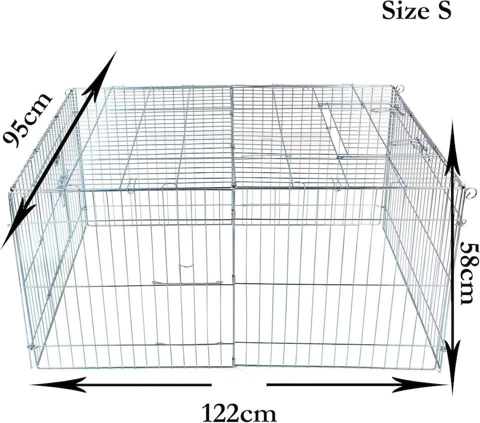 image 1 of Actiaspet - Small Metal Run for Rabbit/Guinea Pig/Chicken/Duck/Ferret/Dog/Cat Pet Enclosure with Roof Sunshade