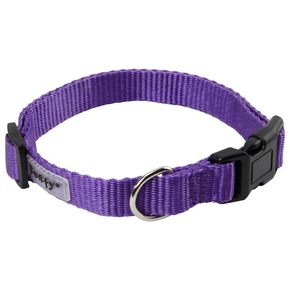 image 1 of Dog Puppy Collar with Buckle & Clip for Lead, Adjustable Soft Fabric Green | S