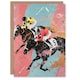 image 1 of Horse Race Jockeys Racing Bold Dynamic Him Her Birthday Card
