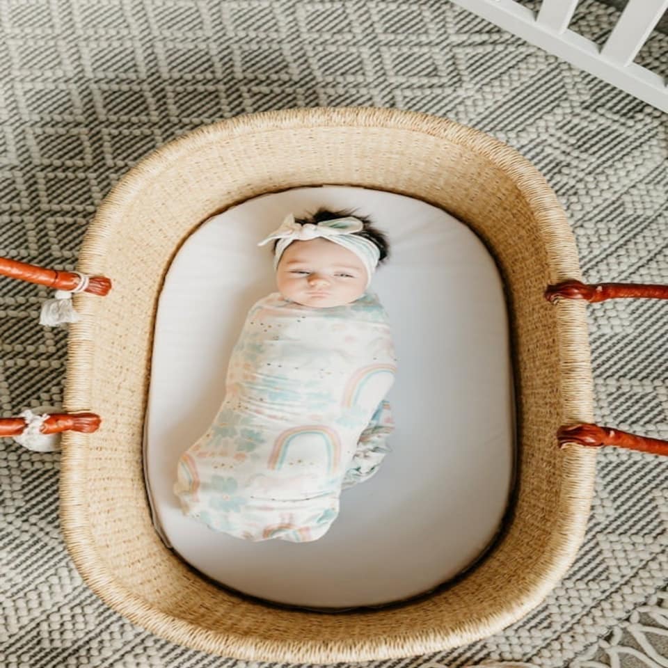 image 1 of Copper Pearl Knitted Swaddle Blanket Whimsy