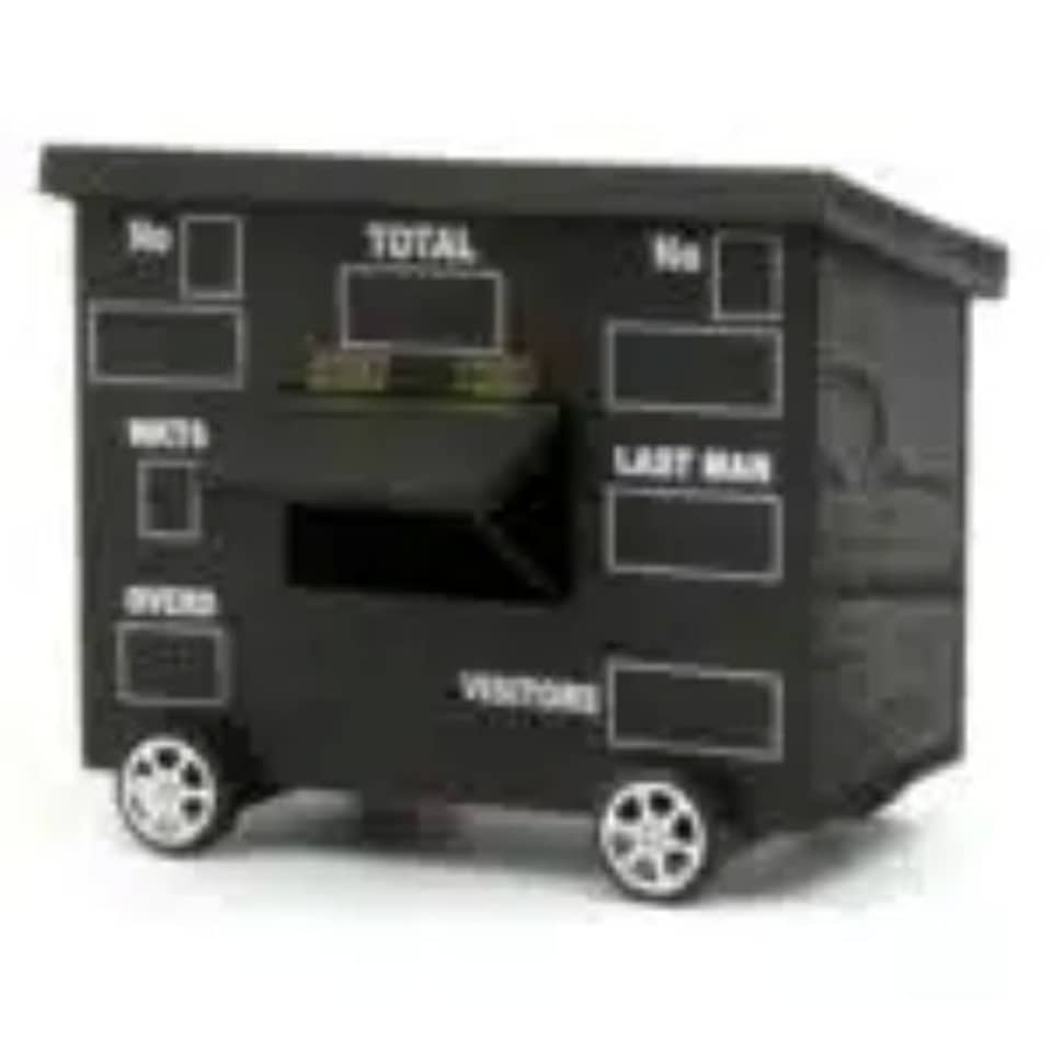 image 1 of Cricket Scoreboard Desk Tidy Organiser Wooden Storage Box