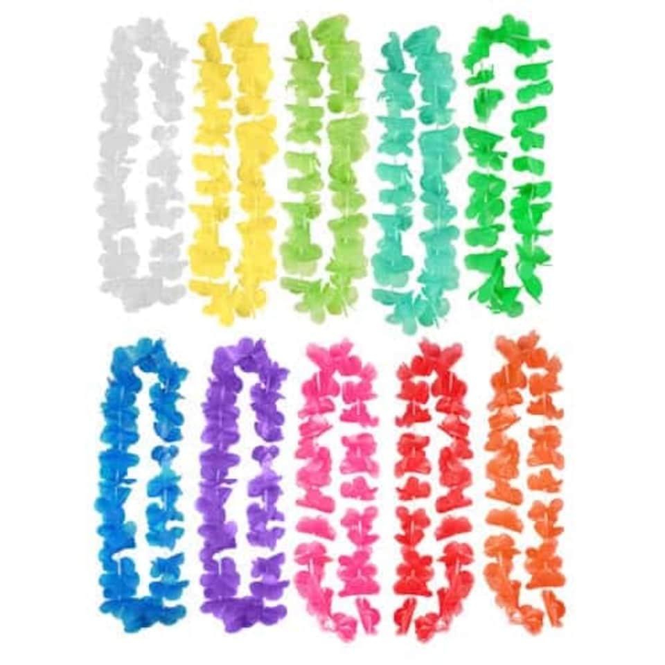 Hawaiian Hula Assorted Plastic Petal Lei 95cm