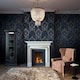 image 4 of Sienna Damask Navy Wallpaper Blue