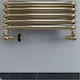 image 2 of Signature Wooden Head - Polished Brass Thermostatic Radiator Valve & Lockshield Corner 15mm