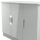 image 5 of Holborn 3 Door Sideboard in Grey Gloss & Dusk Grey (Ready Assembled) | Grey | Grey Gloss & Dusk Grey