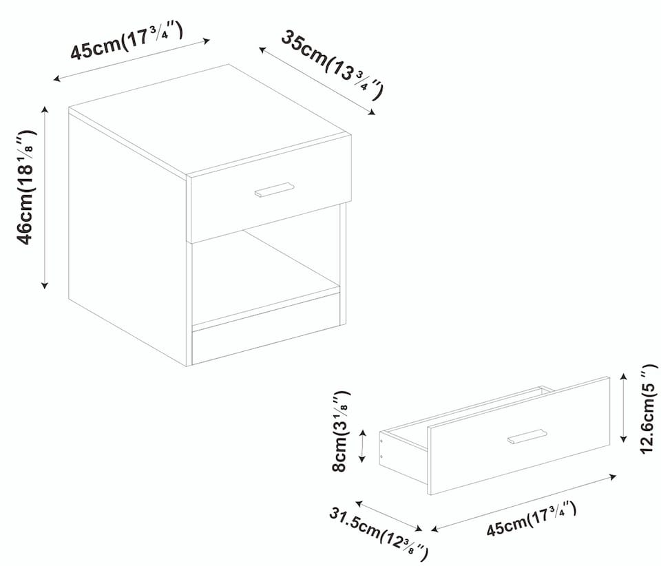 image 1 of Orlando Kids 1 Drawer Bedside Table | Grey | 1