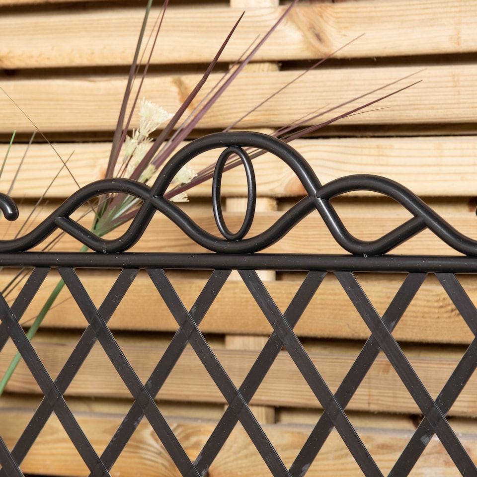 image 1 of Pack of 12 27cm Black Plastic Garden Patio Lawn Border Fence Edging