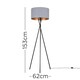 image 3 of ValueLights Camden Black Tripod Floor Lamp Beige & Gold Shade & Bulb Cream